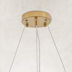 Crystal Ribbon Round Chandelier, 24 in - 24 in / Brushed Brass complete fixture