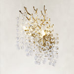 Crystal Branch Wall Sconce, 10 in - Gold complete fixture