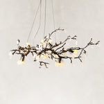 Rose Quartz Branch Chandelier - Black / 29.5 in complete fixture