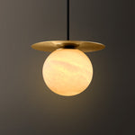 Orbita Alabaster Globe Pendant by Dalmivik, product or room detail view