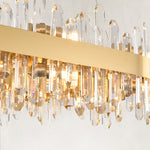 Crystal Ribbon Oval Chandelier, 52 in - 52 in / Brushed Brass complete fixture