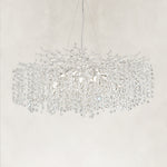 Crystal Branch Round Chandelier, 40 in - Gold complete fixture