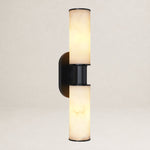 22.2" Alabaster Wall Sconce by Dalmivik, complete fixture view