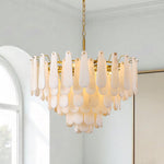 Olivia Modern Alabaster Feathery Chandelier by Dalmivik, product or room detail view