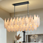 Alabaster Feather Oval Dining Pendant 47.2"L by Dalmivik, product or room detail view