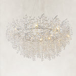 Crystal Branch Round Chandelier, 48 in - Silver complete fixture