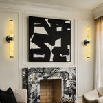 Anello Alabaster Black Wall Sconce 24" H by Dalmivik, product or room detail view