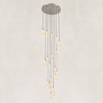 Teardrop Glass Cascade Chandelier - Polished Nickel complete fixture