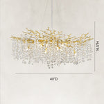 40-inch crystal branch chandelier dimension drawing.