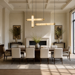 Linea Modern Brass Linear Pendant Light by Dalmivik, product or room detail view