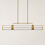 Acrylic Column Linear Pendant - Gold complete fixture