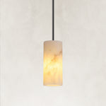 Sculpted Alabaster Mini Pendant - Black complete fixture