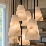Cascata Alabaster Cone Pendant Chandelier by Dalmivik, product or room detail view