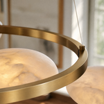 Ciottolo Modern Alabaster Ring Chandelier by Dalmivik, product or room detail view
