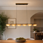 Ciottolo Modern Linear Alabaster Chandelier L47.2" by Dalmivik, product or room detail view