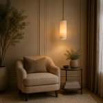 Anello Cylinder Alabaster Pendant Light by Dalmivik, product or room detail view