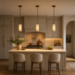 Anello Cylinder Alabaster Pendant Light by Dalmivik, product or room detail view