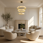 Cristallo Modern Tiered Ring Chandelier by Dalmivik, product or room detail view