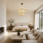 Cristallo Modern Tiered Ring Chandelier by Dalmivik, product or room detail view