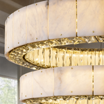 Cristallo Modern Tiered Ring Chandelier by Dalmivik, complete fixture view