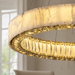 Cristallo Modern Tiered Ring Chandelier by Dalmivik, complete fixture view