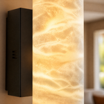 Cylinder Alabaster Wall Sconce 500 Single - Black by Dalmivik, product or room detail view