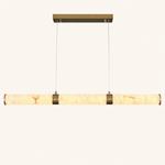 Anello Alabaster Cylinder Linear Dining Pendant Brass by Dalmivik, product or room detail view