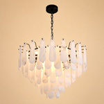Olivia Alabaster Feather Round Pendant 31.5" D by Dalmivik, product or room detail view