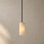 Anello Cylinder Alabaster Pendant light Black by Dalmivik, product or room detail view