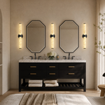 Anello Alabaster Black Wall Sconce 24" H by Dalmivik, product or room detail view