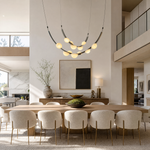 Dew Drops Alabaster LED Chandelier – Black White Warm Light by Dalmivik, product or room detail view