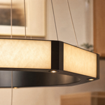 Facetra Hexagonal Black Ring Chandelier by Dalmivik, product or room detail view