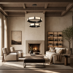 Facetra Hexagonal Black Ring Chandelier by Dalmivik, product or room detail view
