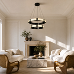 Facetra Hexagonal Black Ring Chandelier by Dalmivik, product or room detail view