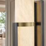 Framed Slab Vertical Column Alabaster Wall Sconce by Dalmivik, product or room detail view