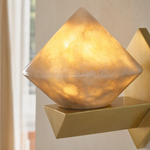 Geo Crystal Diamond Facet Alabaster Wall Sconce by Dalmivik, product or room detail view