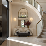Greta Modern Alabaster Round Wall Sconce by Dalmivik, product or room detail view