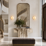 Greta Modern Alabaster Round Wall Sconce by Dalmivik, product or room detail view