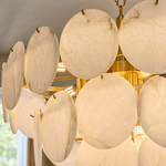 Hollis Modern Alabaster Round Chandelier by Dalmivik, product or room detail view