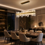 Hollis Alabaster Linear Dining Chandelier 46.8"L by Dalmivik, product or room detail view