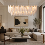 Alabaster Feather Linear Dining Pendant 47.2"L by Dalmivik, product or room detail view