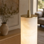 Linea Alabaster Kitchen Island Pendant Light by Dalmivik, product or room detail view