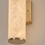 Linear Rod Tall Alabaster Column Wall Sconce by Dalmivik, product or room detail view