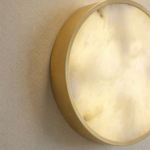 Luna Disc Oversized Flush Alabaster Wall Sconce by Dalmivik, product or room detail view