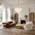 Olivia Modern Alabaster Feathery Chandelier by Dalmivik, product or room detail view