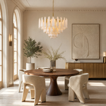 Olivia Modern Alabaster Feathery Chandelier by Dalmivik, product or room detail view