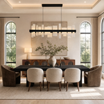 Hollis Alabaster Tile Linear Chandelier 46.8"L by Dalmivik, complete fixture view
