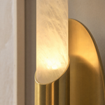 Oval Plate Duo Twin Opal Alabaster Wall Sconce by Dalmivik, product or room detail view