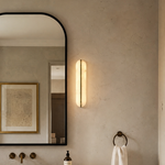 Ovale Modern Alabaster Linear Wall Sconce by Dalmivik, product or room detail view