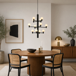 Ramo Globe Black Alabaster Chandelier by Dalmivik, product or room detail view